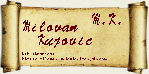 Milovan Kujović vizit kartica